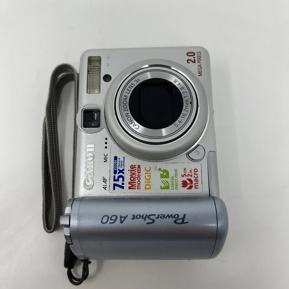 Canon PowerShot A60 2.0MP Digital Camera Silver 256MB CF Card Bundle - FOR PARTs